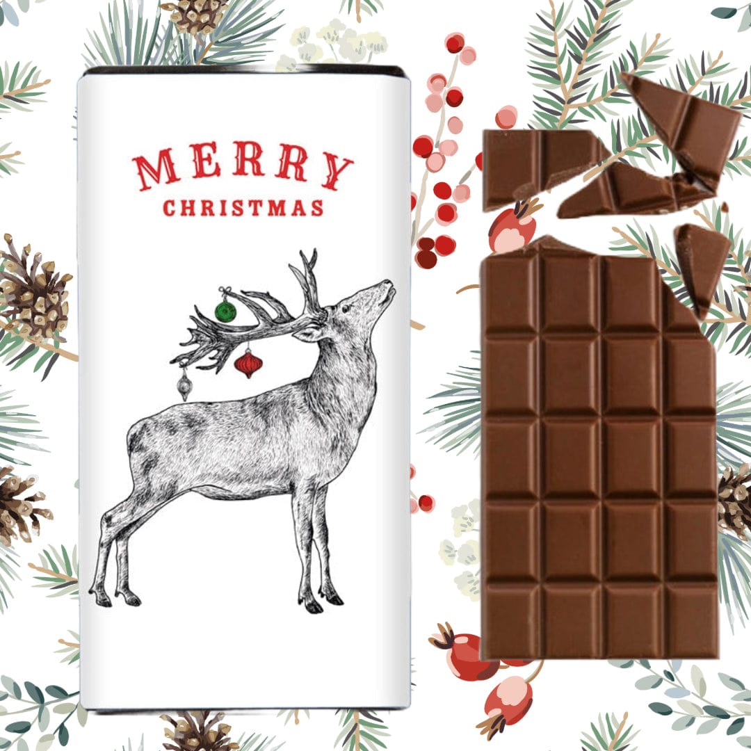 Mood_Company Chocoladereep Melk Merry Christmas - 100 gram - Handmade in Scotland