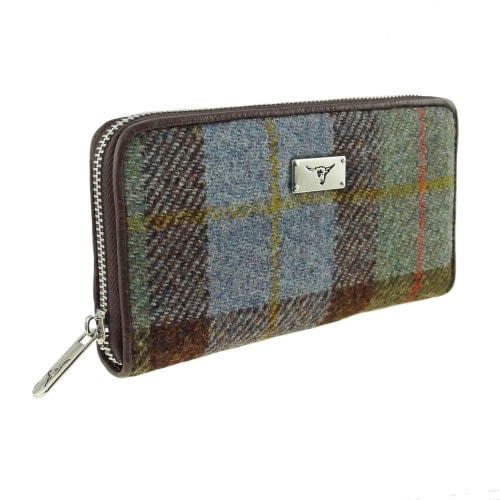 Mood_Company Dames Portemonnee Staffa Tartan MacLeod - Harris Tweed - Muntvak met rits -  Glen Appin of Scotland