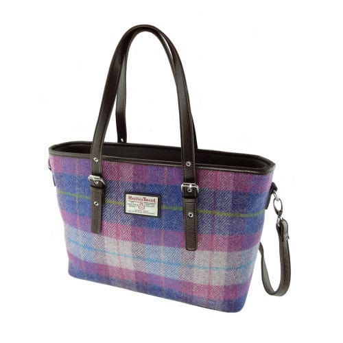 Mood_Company Harris Tweed Handtas Spey Paars met Roze