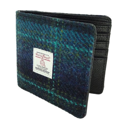 Mood_Company Harris Tweed Portemonnee Mull Blauw en Turquoise Geruit