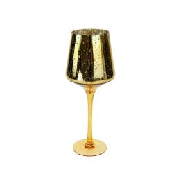 Mood_Company Kaarsenhouder Queen op Voet - Goud - Glas - 35 cm hoog -Werner Voss