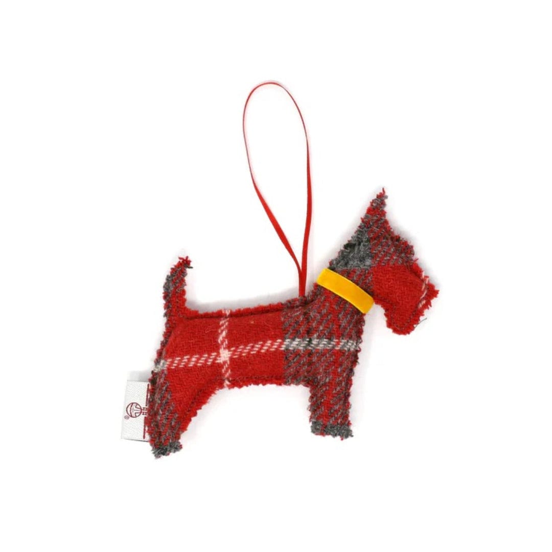 Mood_Company Kerstboomhanger tartan - Hondje - rood - Caroline Wolff Murray