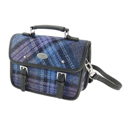 Mood_Company Mini Tas Harris Bervie Stewart Blauw en Paars - 15x20x7,5 - Harris Tweed  - Glen Appin of Scotland