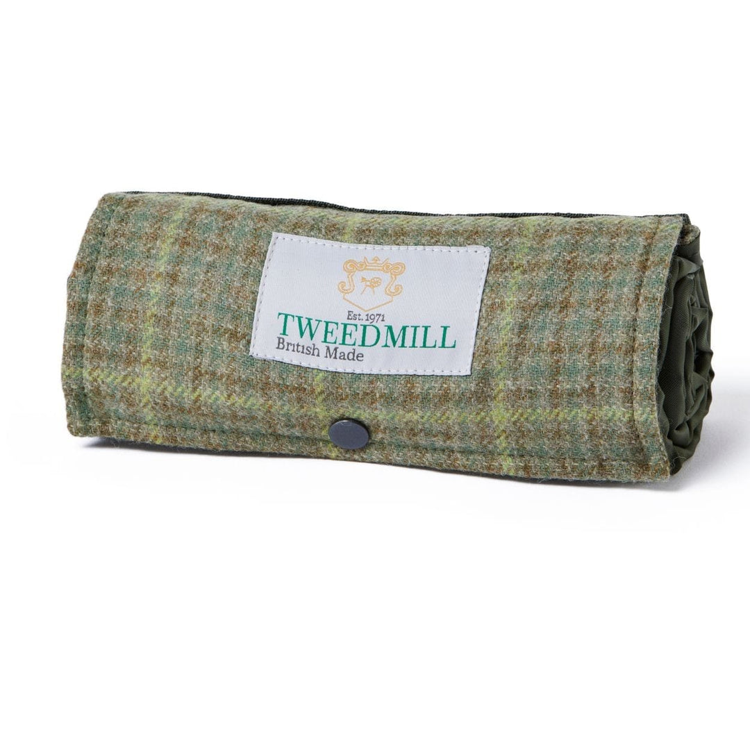 Mood_Company Picknickkleed Walker Geruit Tweed 391 -Bosgroen Tweed - Waterdicht - 66 × 98cm - Tweedmill