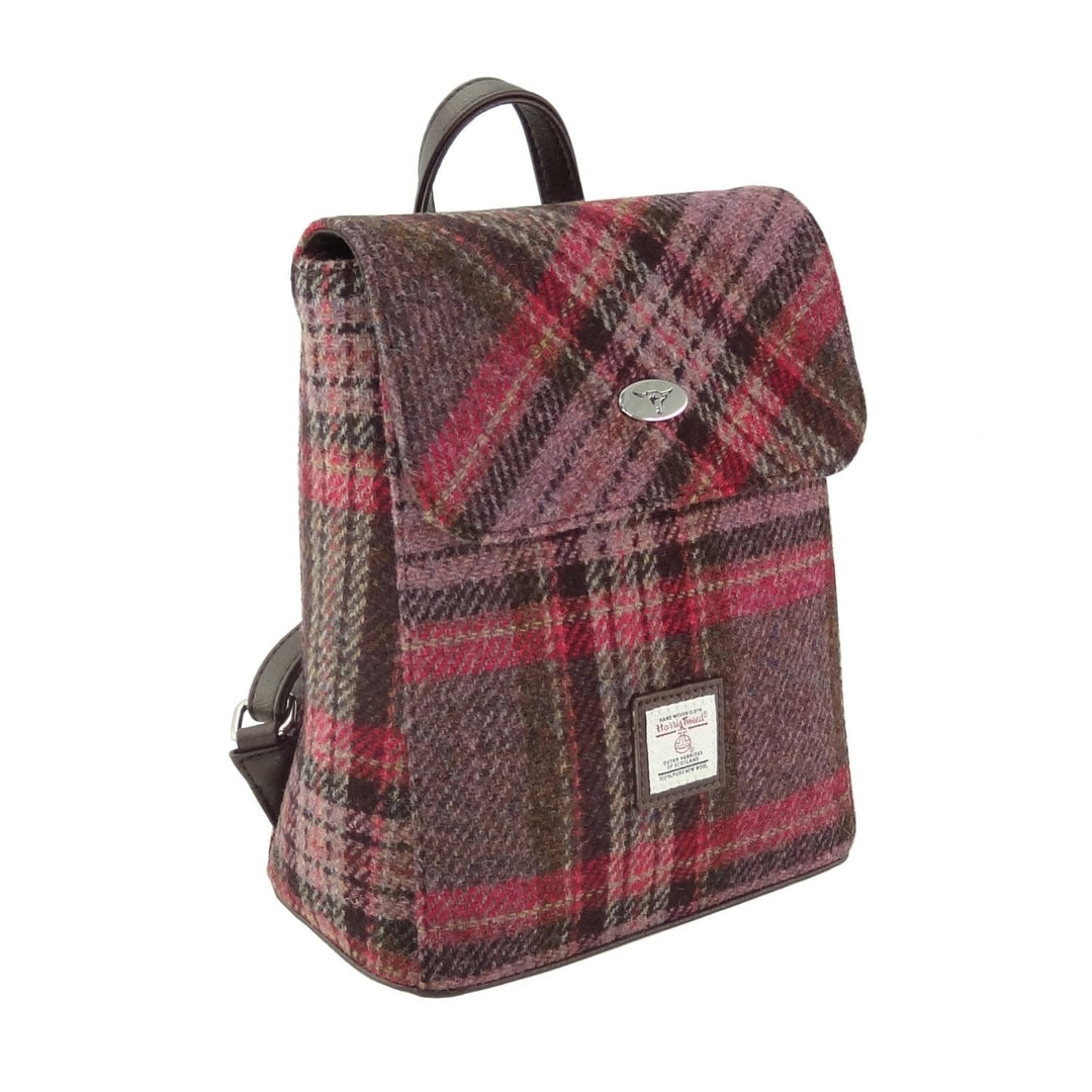 Mood_Company Rugzak Tummel Roze stewart Tartan - Mini - 26x21x12 - Harris Tweed - Glen Appin of Scotland