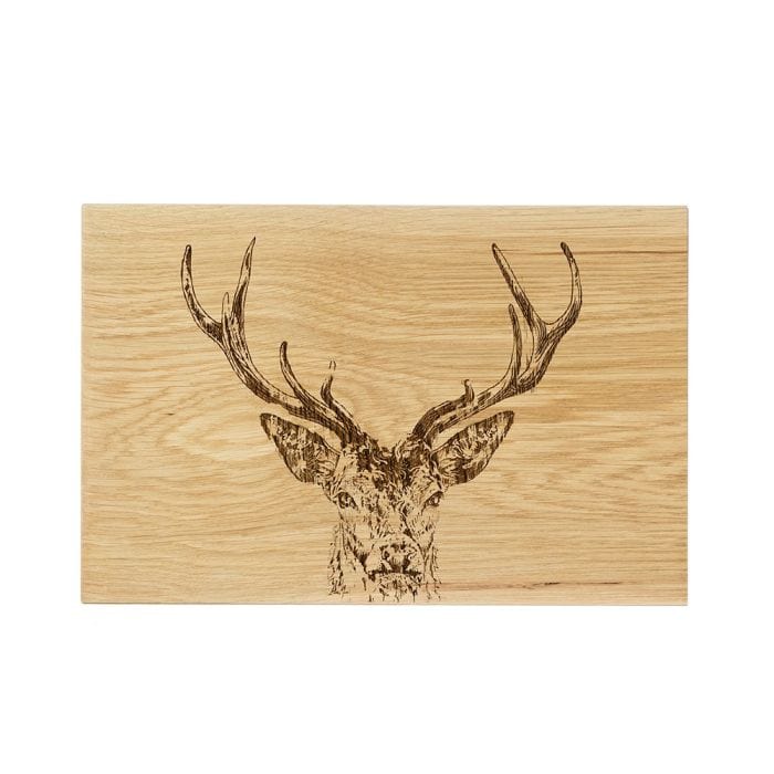 Mood_Company Serveerplank Edelhert (Stag Prince) - 30x20 - Schots Eikenhout - Scottish Made