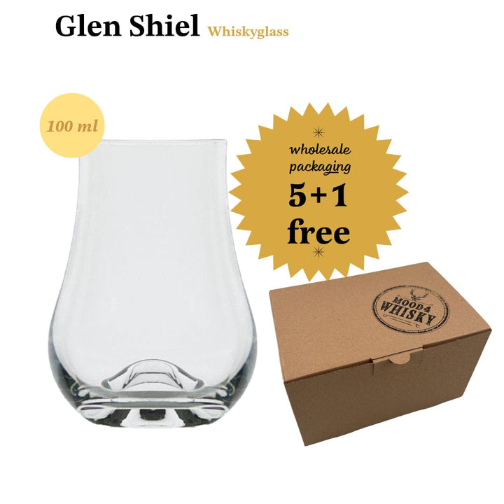 Mood_Company Whiskyglas Glen Shiel ★★★★★ - 100 ml - 5+1 gratis - Groothandelsverpakking - Mood4Whisky