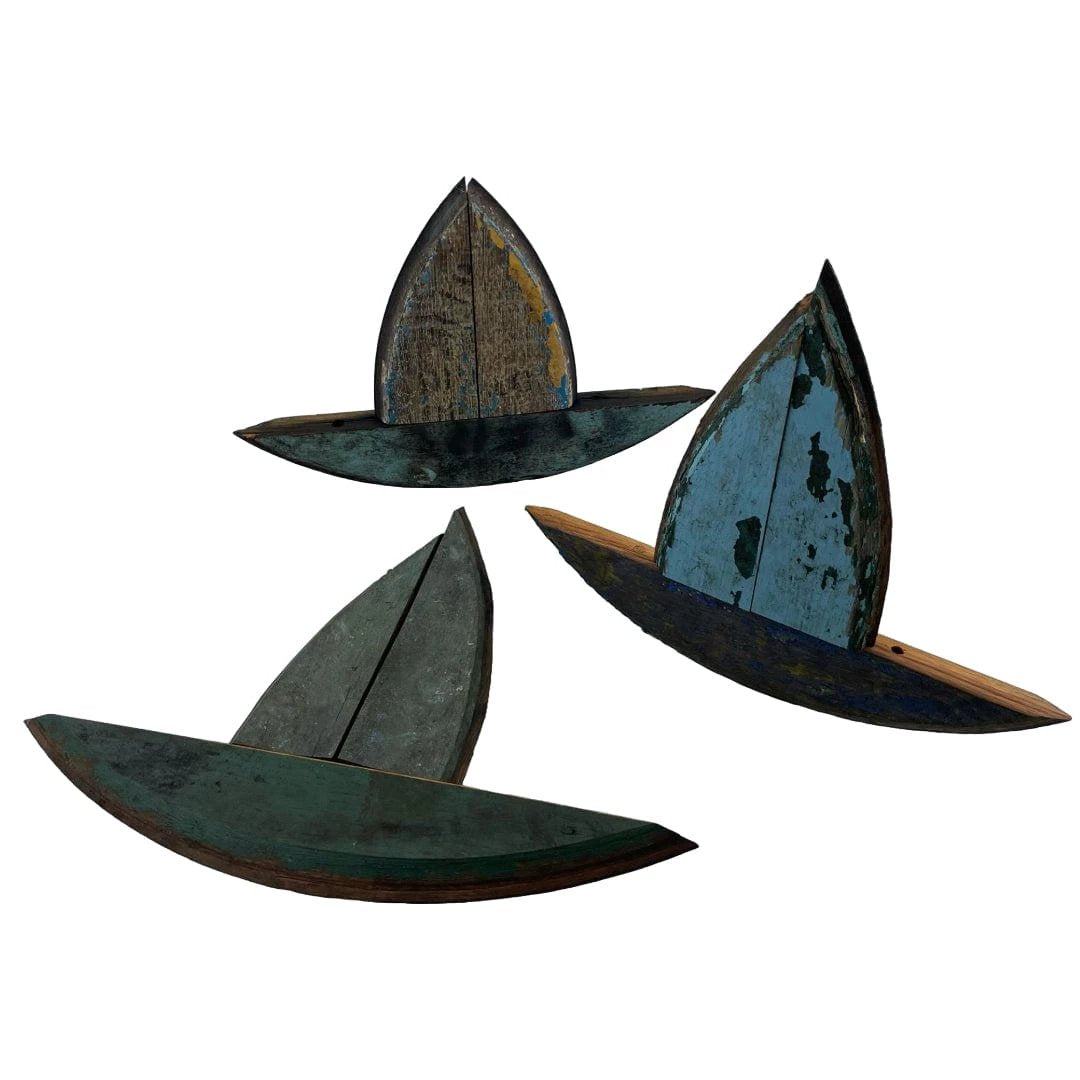 MoodCompanyNL - Muur element zeilboot van oude whiskyvaten - ca 20 - 30 cm - Handgemaakt - Darach Scotland - 6151206275281