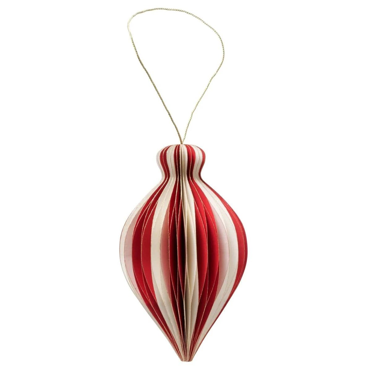 Papieren kerstboomhanger - wit - rood - 12,5 cm - Boltze by Mood4Christmas