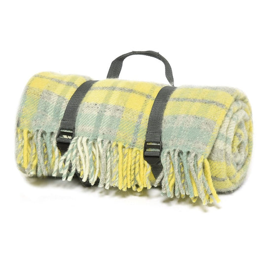 MoodCompanyNL - Picknickkleed Polo Geruit Geel (Ocean) - Wol - Waterdicht - 145x183cm - Tweedmill - 5060674572260