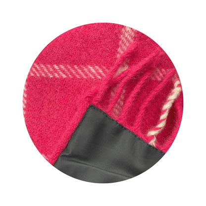 MoodCompanyNL - Picknickkleed Polo Geruit Roze - Wol - Waterdicht - 145x183cm - Tweedmill - 5060674578293