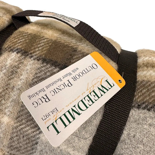 Mood Company - Picknickkleed Polo Tartan McKellar Bruin - Wol - Waterdicht - 145x183cm - Tweedmill - 5060674571744
