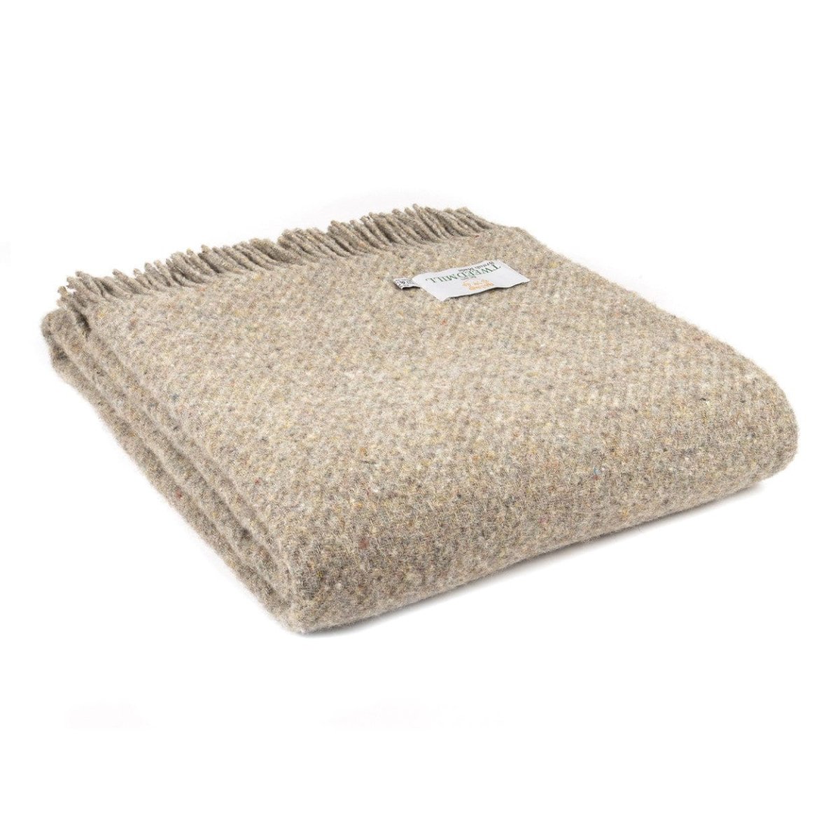 MoodCompanyNL - Plaid Almond Diagonaal Gestreept Weefpatroon - 50% Recycled wol - 150x183cm - Tweedmill UK - 5060674576800