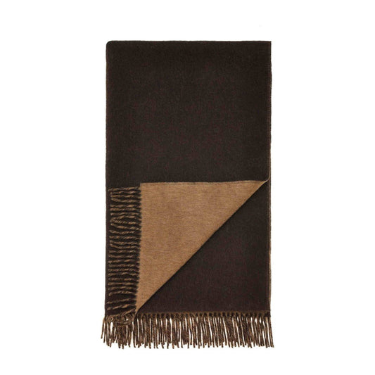 Mood Company - Plaid Double Face Camel/Chocolade - Country Side Collection - Merino Lamswol - 140x185 - Bronte by Moon Scotland - 6151220238255