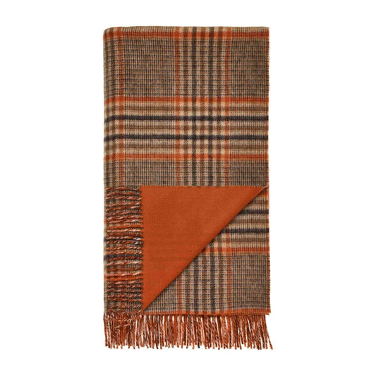 Mood Company - Plaid Estate Geblokt Oranje - Country Side Collection - Merino Lamswol - 140x185 - Bronte by Moon Scotland - 6151220633623