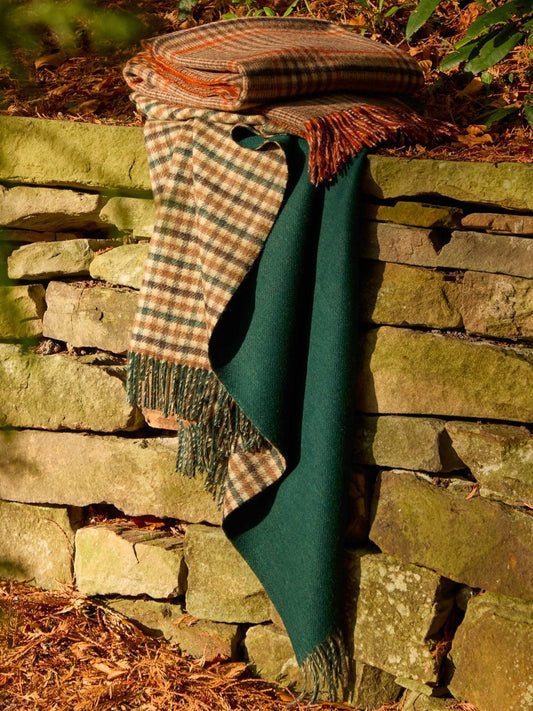 Mood Company - Plaid Estate Gun Club Groen - Country Side Collection - Merino Lamswol - 140x185 - Bronte by Moon Scotland - 6151220257270