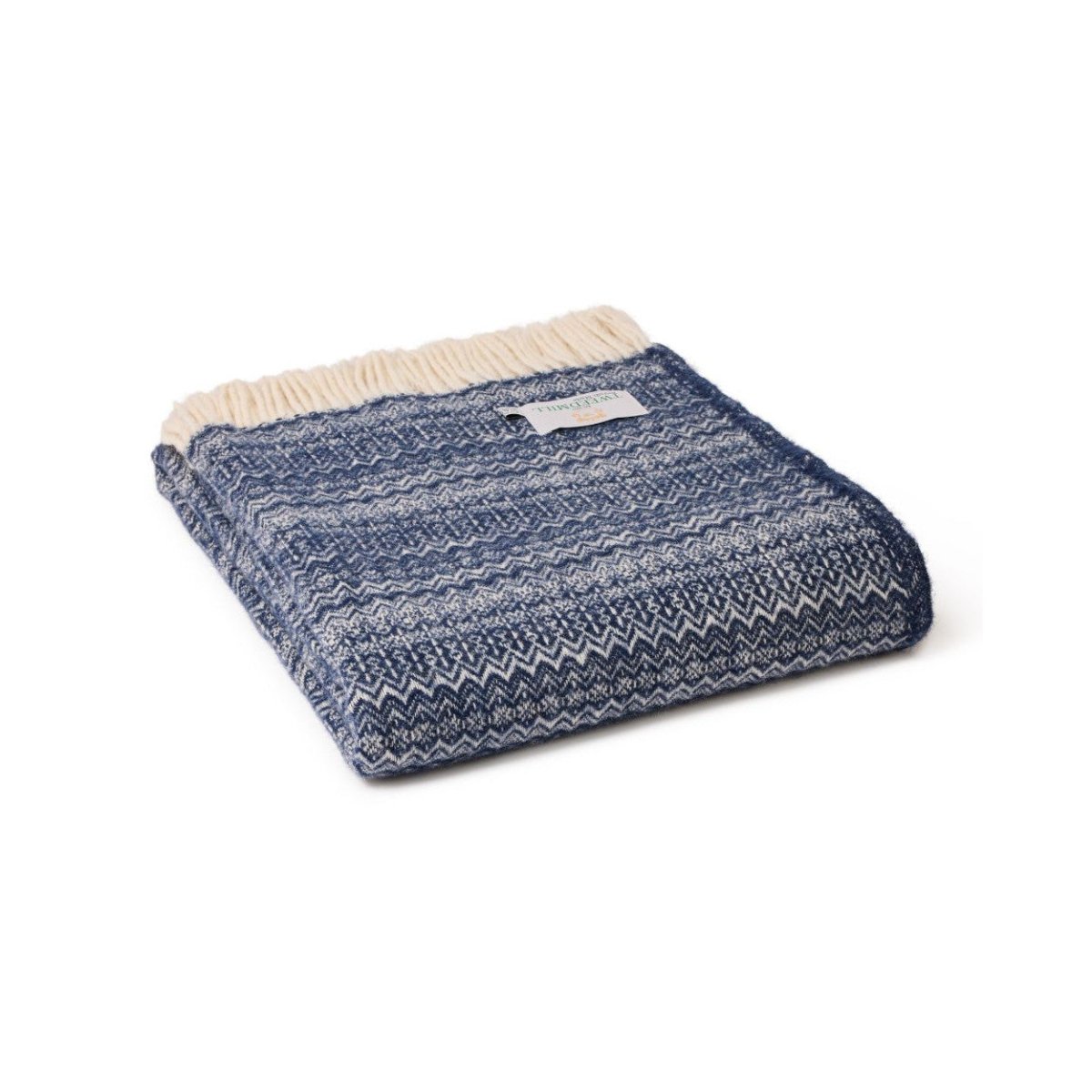 Mood Company - Plaid Fair Isle Navy (Marineblauw) - 150 x 200 - Nieuw Wol - Tweedmill UK - 5060958308158