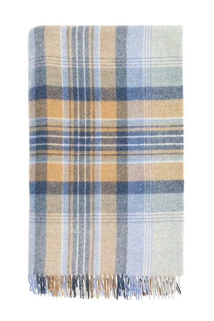 MoodCompanyNL - Plaid Kintyre Blauw - Shetland Lamswol - 140x185 - Bronte by Moon Scotland - 6151206788729