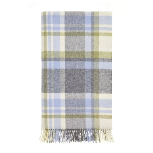 Mood Company - Plaid Portree Grijs Lichtblauw - Merino lamswol - 140x185 - Bronte by Moon Scotland - 6151206595525