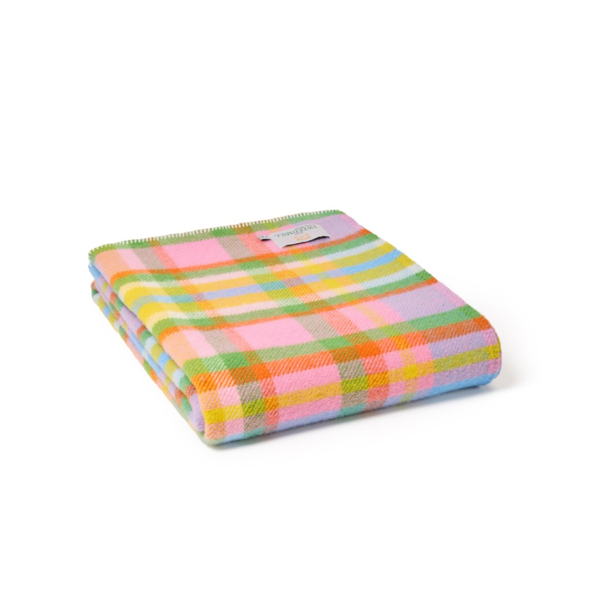 Mood Company - Plaid Rainbow Check Kleurrijk met Festonsteek - 140x200 - Nieuw Wol - Tweedmill UK - 5060958307915