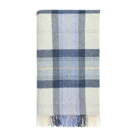 Mood Company - Plaid Skye Koraal Blauw - Shetland Lamswol - 140x185 - Bronte by Moon Scotland - 6151206933969