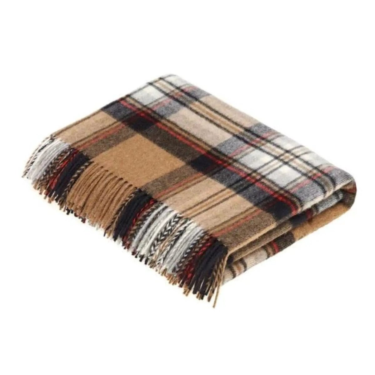 Mood Company - Plaid Tartan Camel Stewart - Merino Lamswol - 140x185 - Bronte by Moon Scotland - 6095654938940