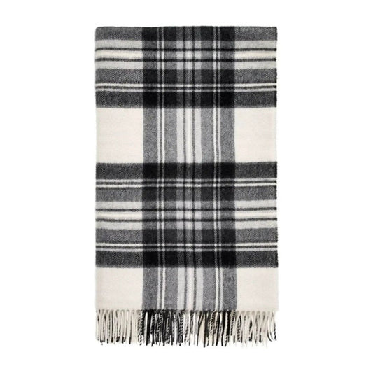Mood Company - Plaid Tartan Dress Grey Stewart - Merino Lamswol - 140x185 - Bronte by Moon Scotland - 6095650864861