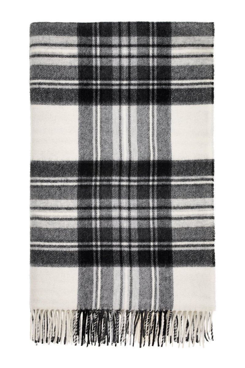 MoodCompanyNL - Plaid Tartan Dress Grey Stewart - Merino Lamswol - 140x185 - Bronte by Moon Scotland - 6095650864861