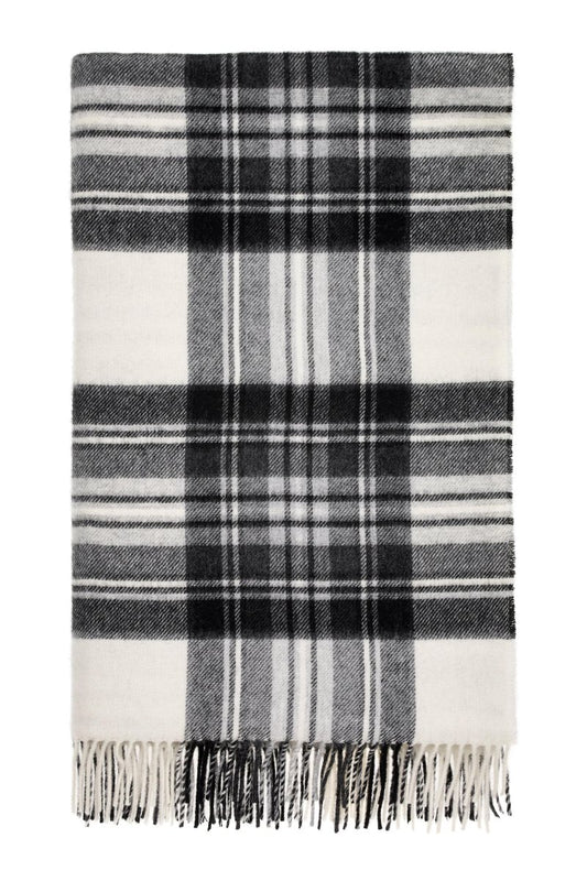 MoodCompanyNL - Plaid Tartan Dress Grey Stewart - Merino Lamswol - 140x185 - Bronte by Moon Scotland - 6095650864861