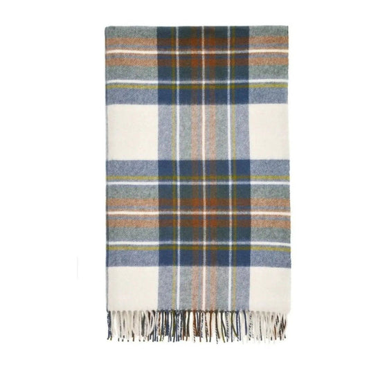 Mood Company - Plaid Tartan Muted Blue Stewart - Merino Lamswol - 140x185 - Bronte by Moon Scotland - 6095636276237
