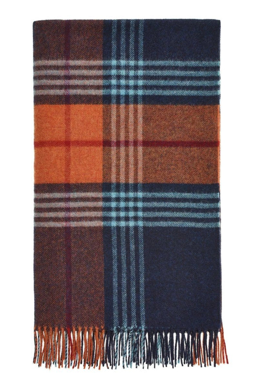 Plaid Tenby Blauw - Shetland Lamswol - 140x185 - Bronte by Moon Scotland by MoodCompanyNL