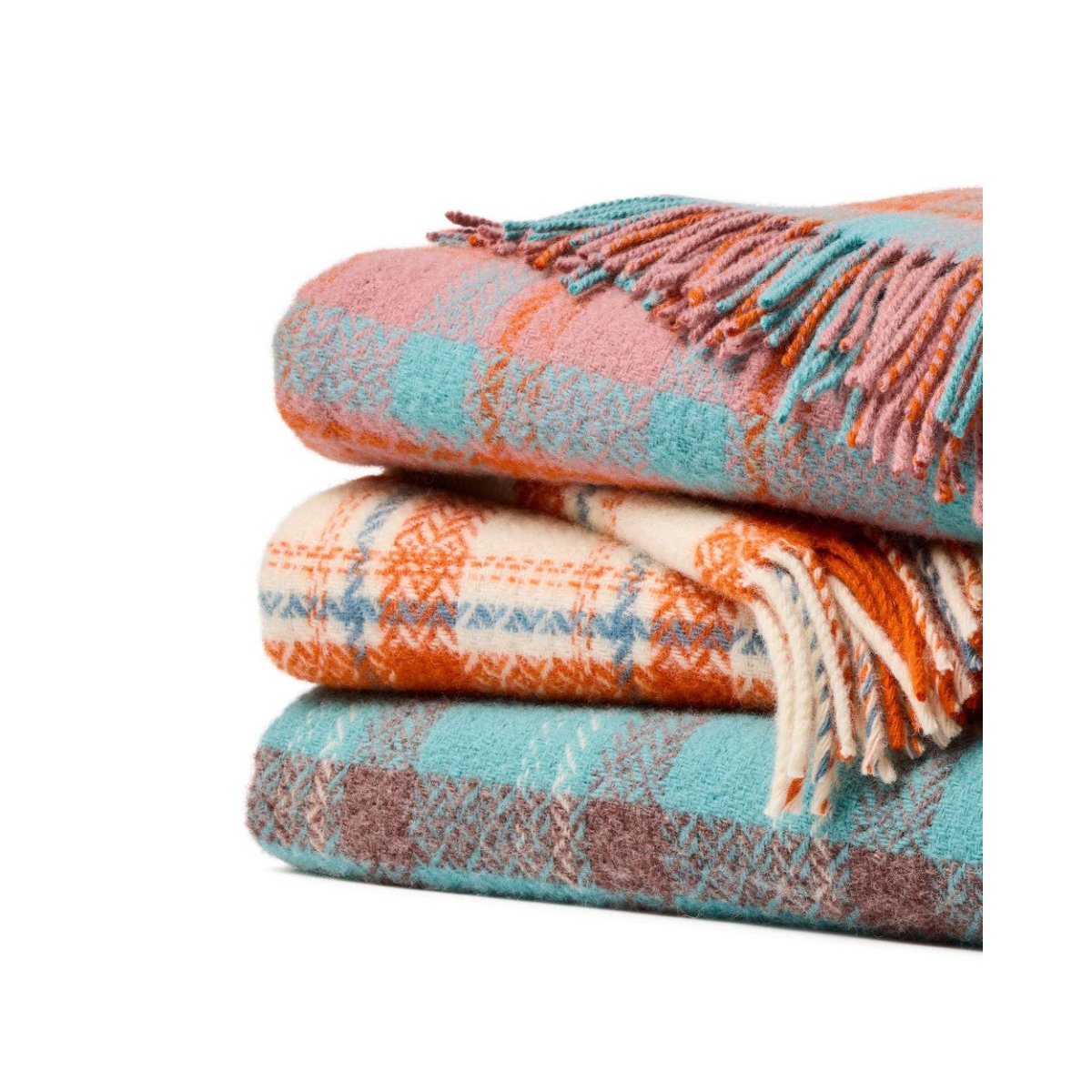Mood Company - Plaid Trio Check Hefyn Roze - 150x183 - Nieuw Wol - Tweedmill UK - 5060958308240