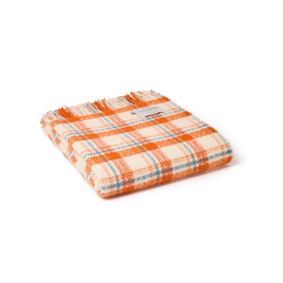 Mood Company - Plaid Trio Check Llwyd Oranje-Wit - 150x183 - Nieuw Wol - Tweedmill UK - 5060958308257