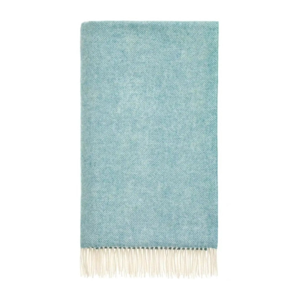 Mood Company - Plaid Visgraat Blauwgroen (Aqua) - Shetland Lamswol - 140x185 - Bronte by Moon Scotland - 5057900131568