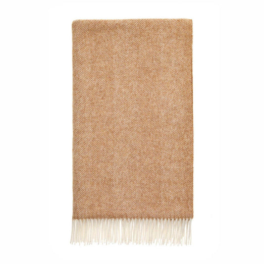 Mood Company - Plaid Visgraat Camel - Zuivere Scheerwol - 140x185 - Bronte by Moon Scotland - 6151220790746