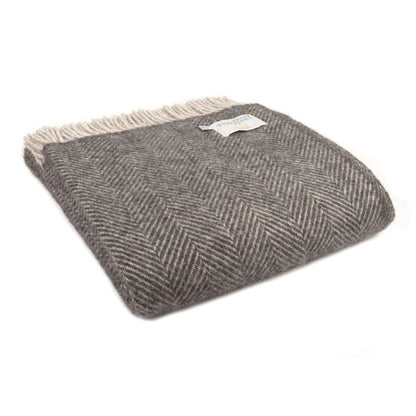 Plaid Visgraat Donkergrijs en Lichtgrijs - 150x183 - Nieuw Wol - Tweedmill UK by MoodCompanyNL