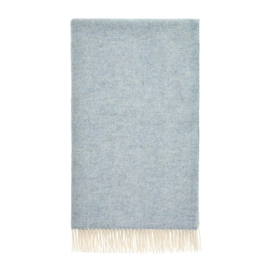 Mood Company - Plaid Visgraat Lichtblauw (Duck Egg) - Shetland Lamswol - 140x185 - Bronte by Moon Scotland - 5057900121514