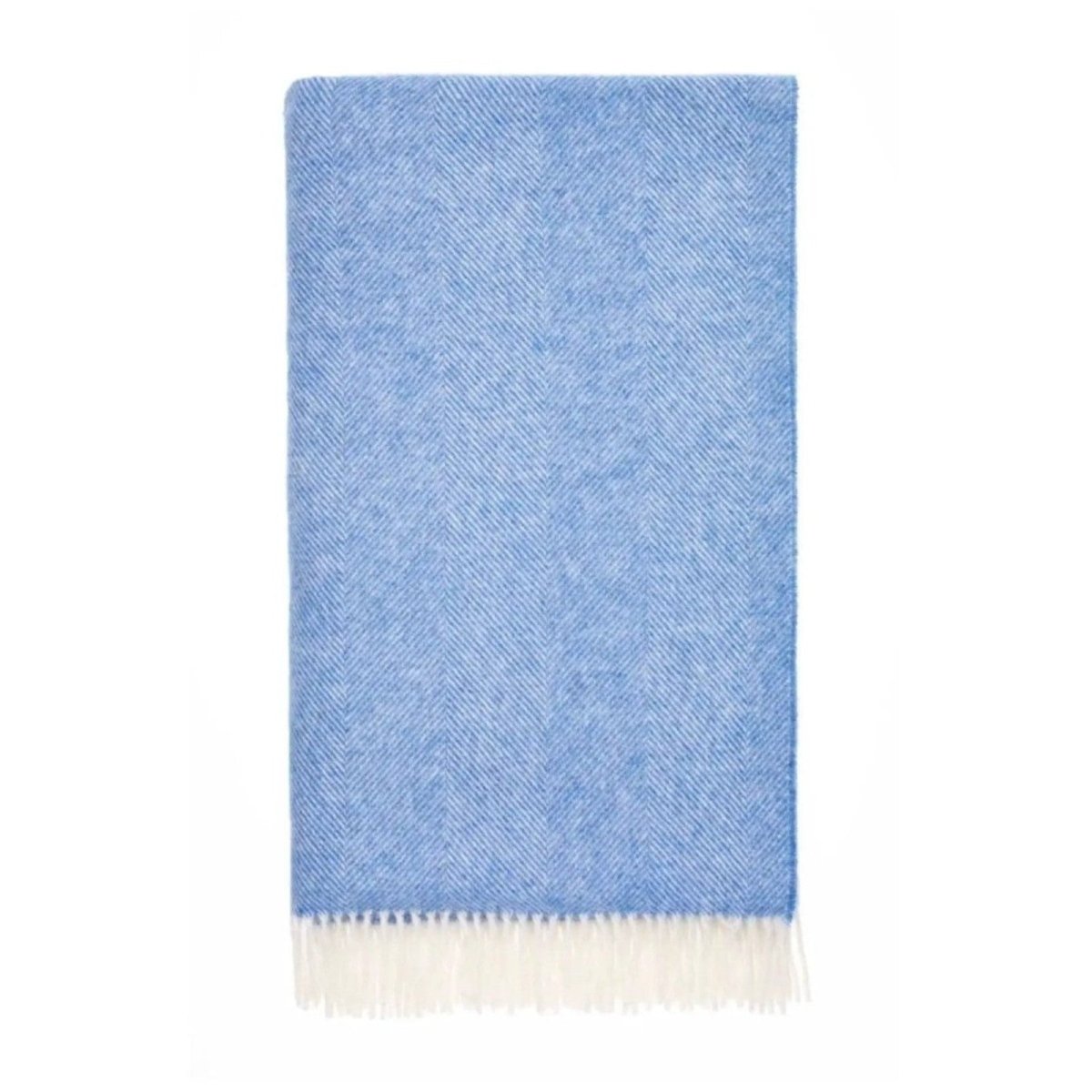 Mood Company - Plaid Visgraat Lichtblauw (Peacock) - Shetland Lamswol - 140x185 - Bronte by Moon Scotland - 6095633055057