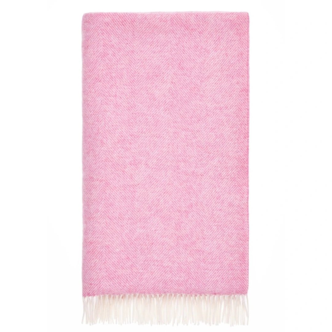 Mood Company - Plaid Visgraat lichtroze - Shetland Lamswol - 140x185 - Bronte by Moon Scotland - 6095632999901