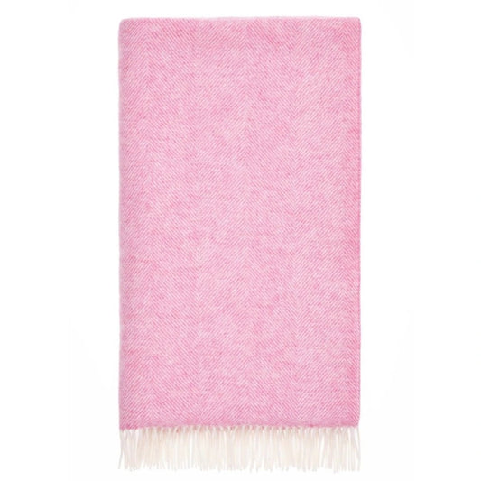 Mood Company - Plaid Visgraat lichtroze - Shetland Lamswol - 140x185 - Bronte by Moon Scotland - 6095632999901