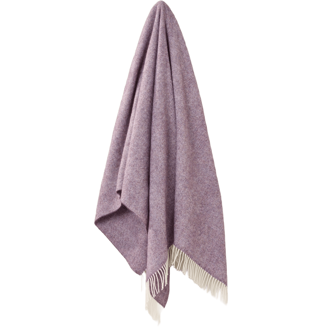 Mood Company - Plaid Visgraat Paars Lavendel - Shetland Lamswol - 140x185 - Bronte by Moon Scotland - 5057900121538