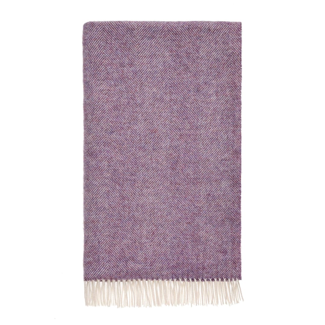Mood Company - Plaid Visgraat Paars Lavendel - Shetland Lamswol - 140x185 - Bronte by Moon Scotland - 5057900121538