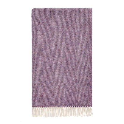 Mood Company - Plaid Visgraat Paars Lavendel - Shetland Lamswol - 140x185 - Bronte by Moon Scotland - 5057900121538
