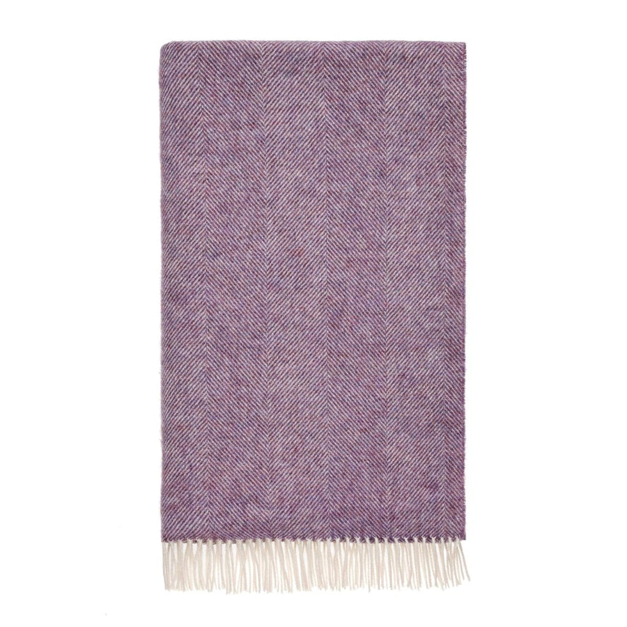 Mood Company - Plaid Visgraat Paars Lavendel - Shetland Lamswol - 140x185 - Bronte by Moon Scotland - 5057900121538