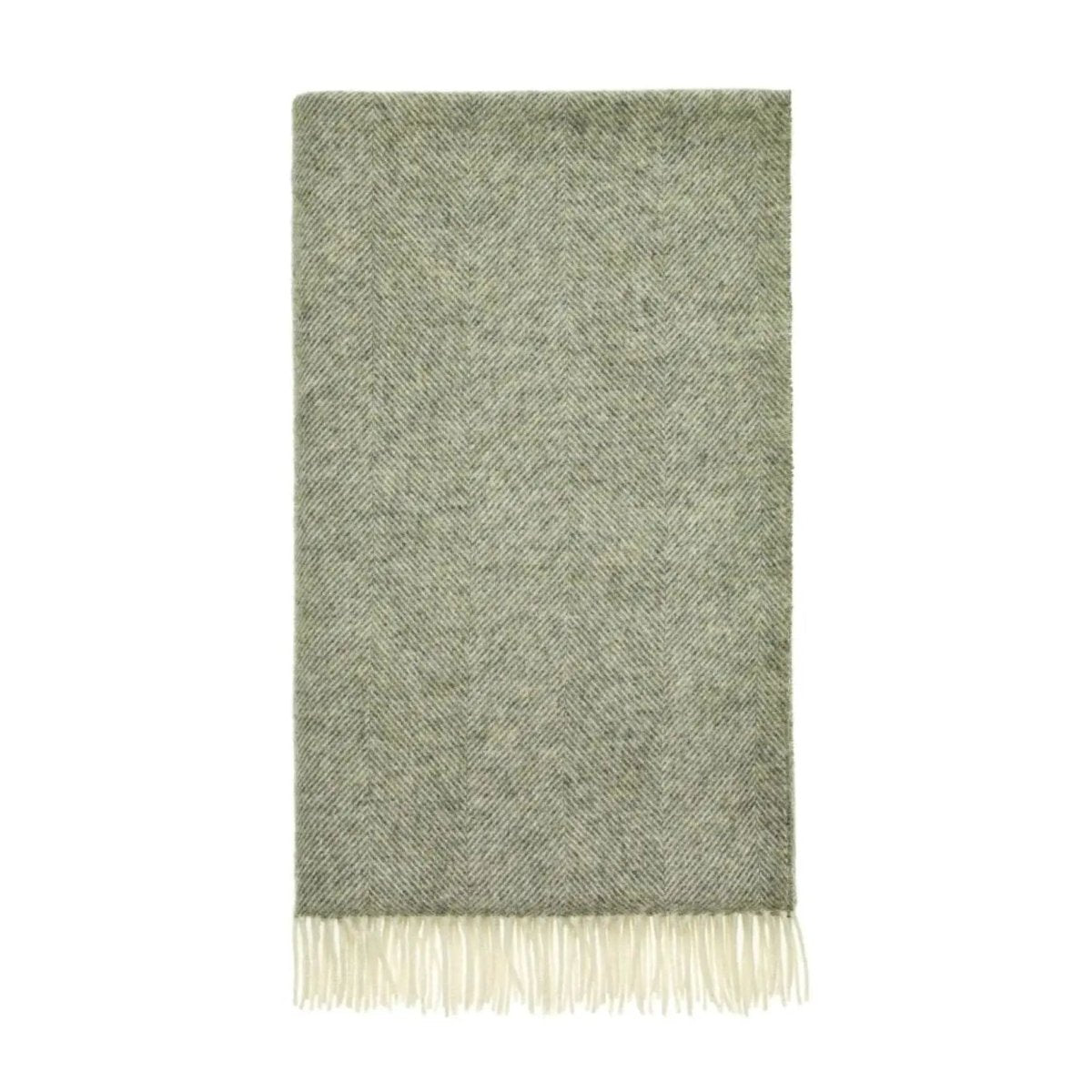 Mood Company - Plaid Visgraat Vintage Grijs - Shetland Lamswol - 140x185 - Bronte by Moon Scotland - 5057900121484