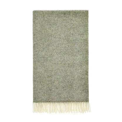 Mood Company - Plaid Visgraat Vintage Grijs - Shetland Lamswol - 140x185 - Bronte by Moon Scotland - 5057900121484