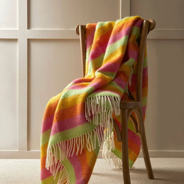Plaid Vrolijk Gestreept - 150x183 - Nieuw Wol - Tweedmill UK by MoodCompanyNL