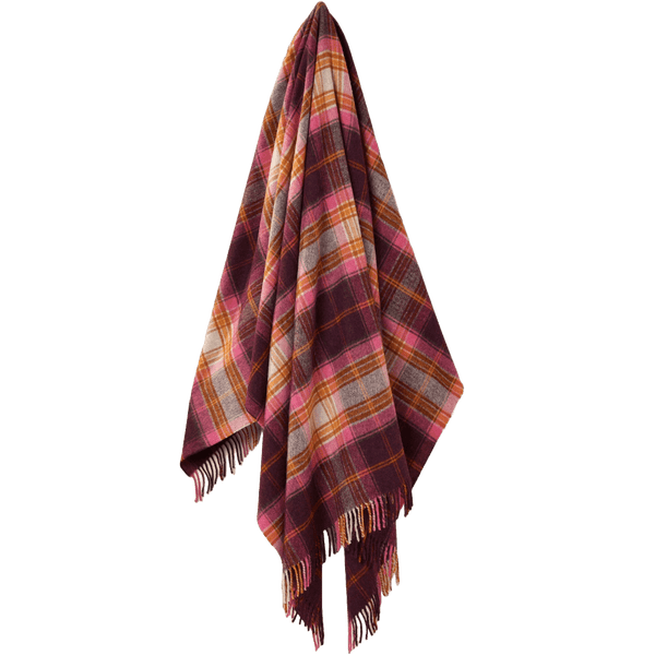 Plaid Winterton Burgundy Donkerrood - Merino Lamswol - 140x185 - Bronte by Moon Scotland by MoodCompanyNL