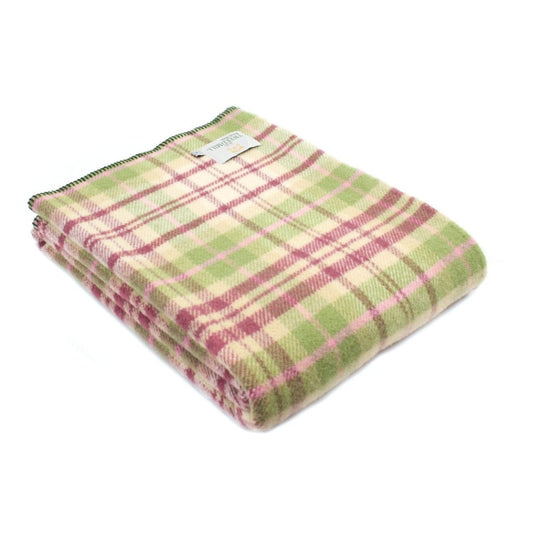 MoodCompanyNL - Plaid zonder franje Tartan Cottage Roze - 150x183 - Nieuw Wol - Tweedmill UK - 5060674574592