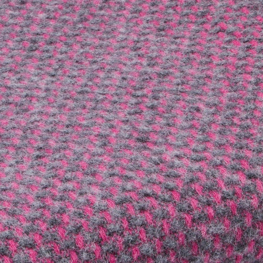 MoodCompanyNL - Plaid zonder franje Twill Roze met Grijs - 140x200 - Nieuw Wol - Tweedmill UK - 5060958302699
